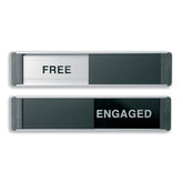 SECO Sliding Sign FREE/ENGAGED Door Sign Brushed Aluminium Composite 255 x 52mm - OF135